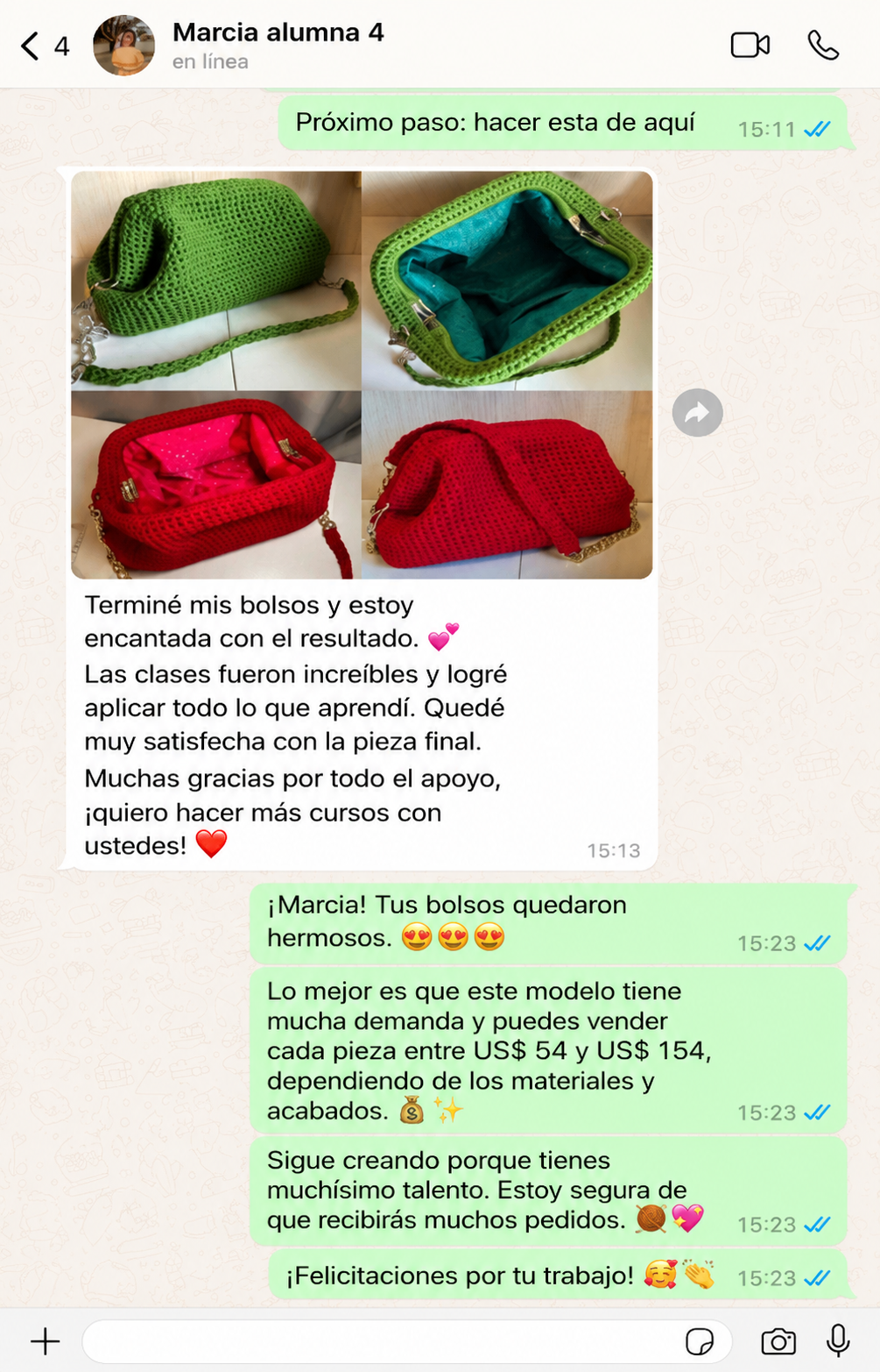 Resultado de alumna 1